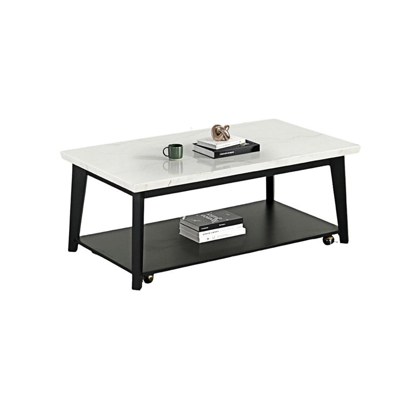 Table basse contemporaine avec tablette de rangement inférieure