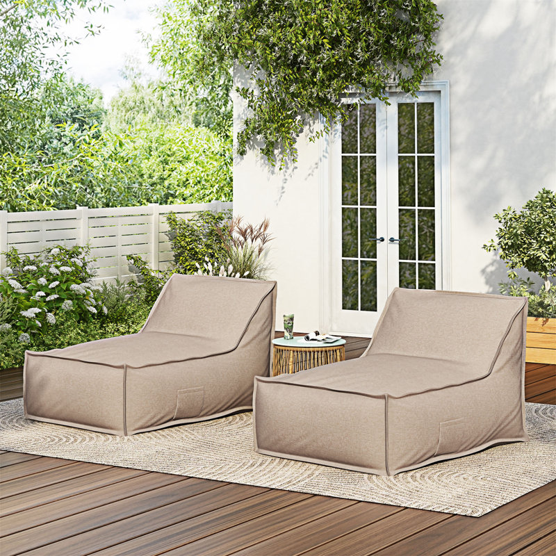 Fauteuil à billes d'extérieur, ensemble de 2, Beige