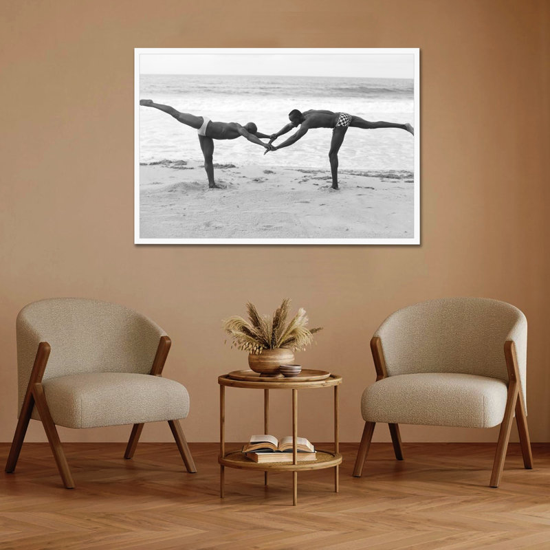 «Good Good Black Art Larking IV» par Stephane Gaboué | Édition murale limitée, reproduction de paysage avec cadre, Blanc