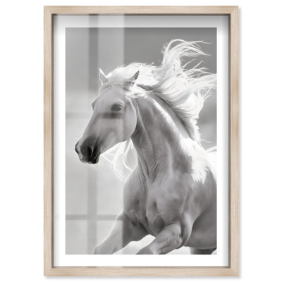 Pure Snow Rider Shadowbox Print Western Framed Art by Notoriart, Blonde Frame, 17 x 25