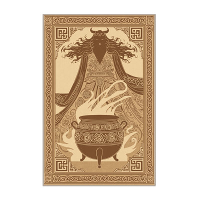 Tapis oriental doux et moelleux de style oriental Iseminger Dagda brun et beige