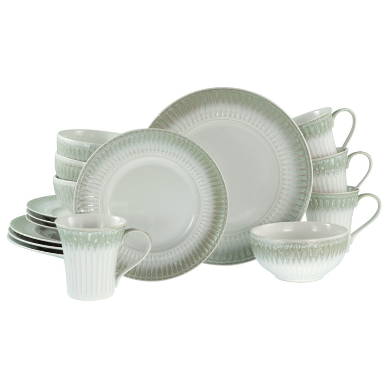 Celadon beige Stoneware Dinnerware Set Piece