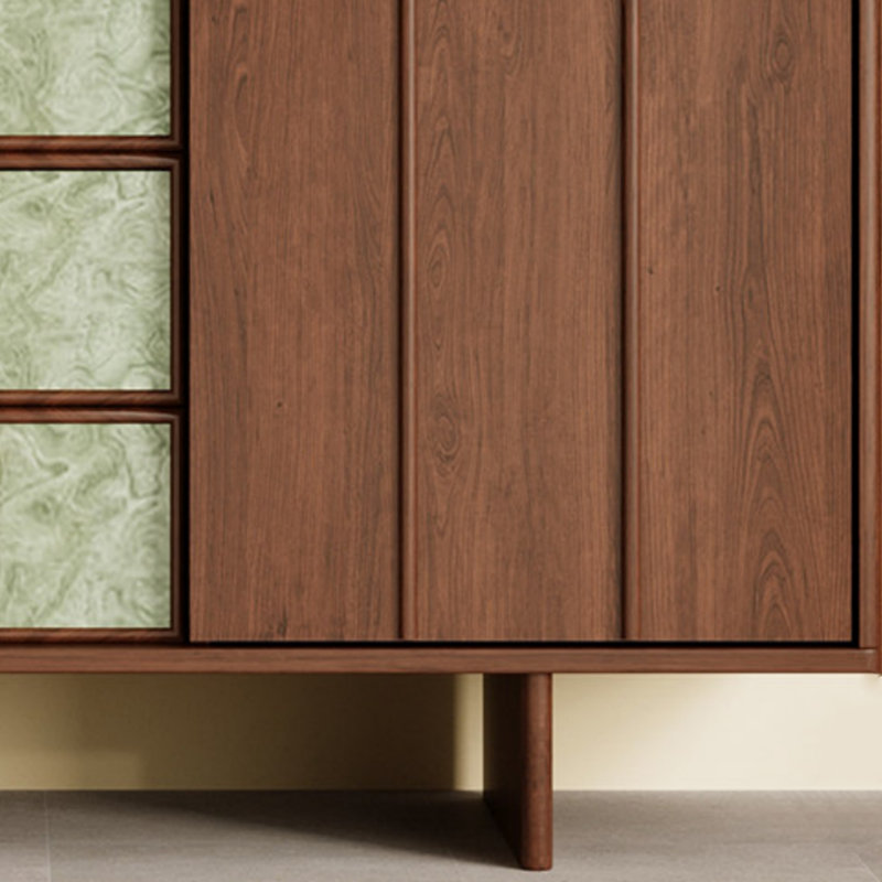 Buffet en bois massif de style rétro, H 31,89 po x l 59,06 po x P 15,75 po, Vert