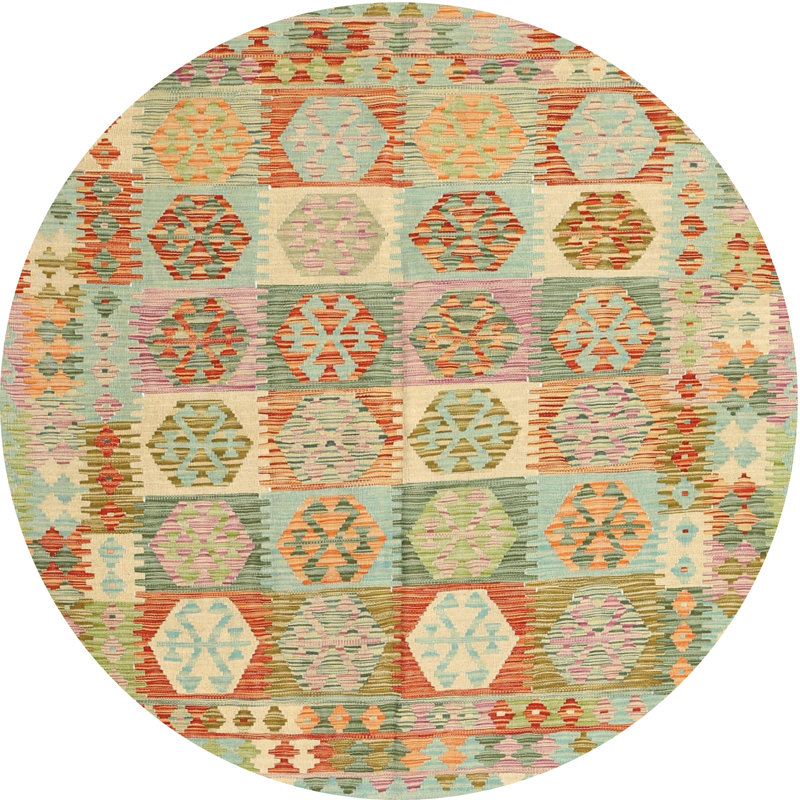 Tapis orange / vert mer Frandsen, Rond 5 pi