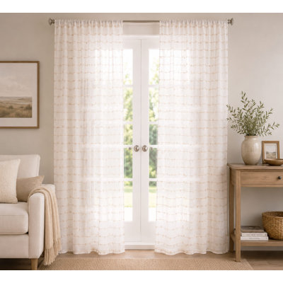 Rideau transparent 100% lin avec nœuds en jute Natural Elegance