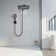 Adjustable 12" Rectangular High Pressure Dual Shower Head with 6-Spray Handheld Shower with Filter