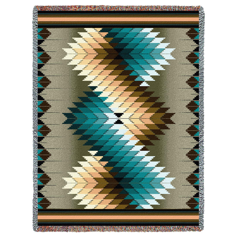 Jeté tourbillon Pure Country Weavers, Bleu / Brun