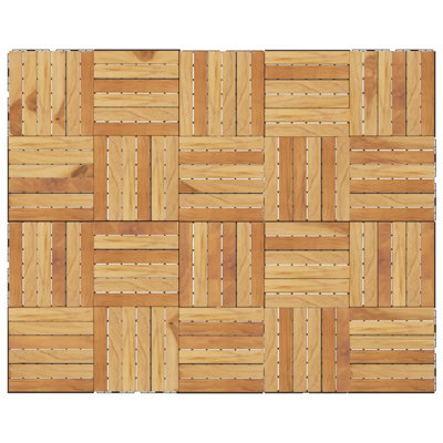 11.8'' L x 11.8'' W Solid Wood Interlocking Deck Tile in Brown