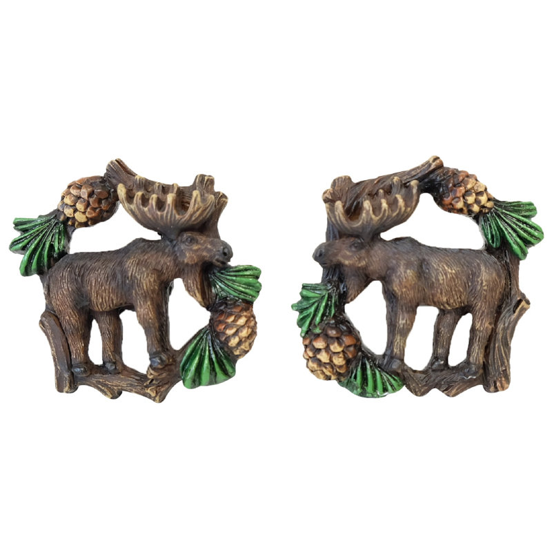 Moose Pinecone Drawer Pull Knob Set
