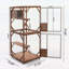 Grande cage extérieure pour chat en bois à 2 niveaux sur roulettes verrouillables, cage en forme de sapin massif avec plateformes à plusieurs niveaux et maison de repos, résistante aux intempéries et à l'épreuve des prédateurs