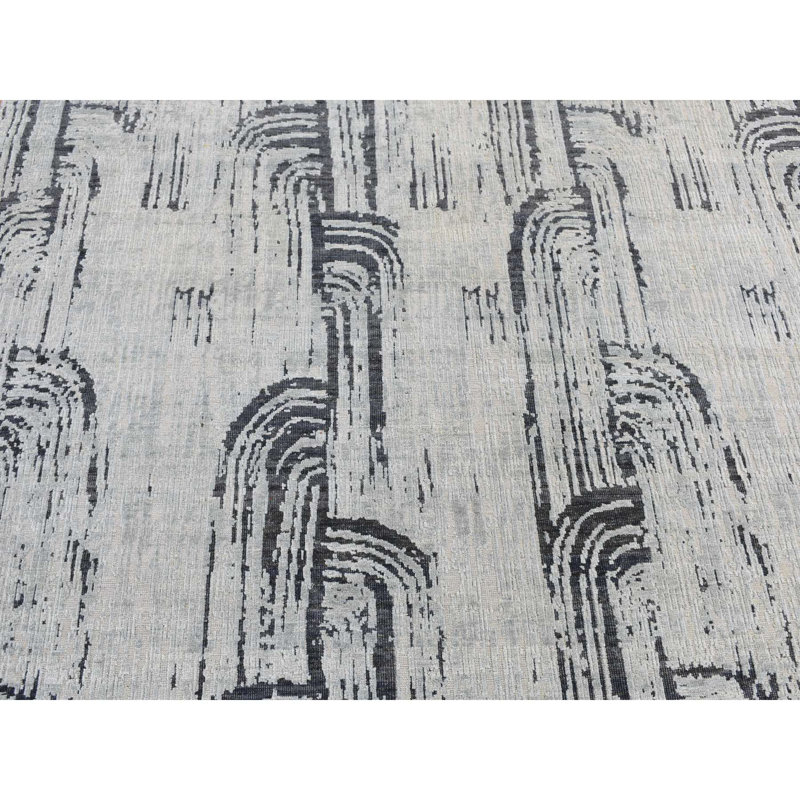 Tapis en laine nouée à la main 6 pi x 9 pi gris clair 6 pi x 9 pi avec motif de laine 2B3243B70A7A4F9E8CD8126B0C8C4A13