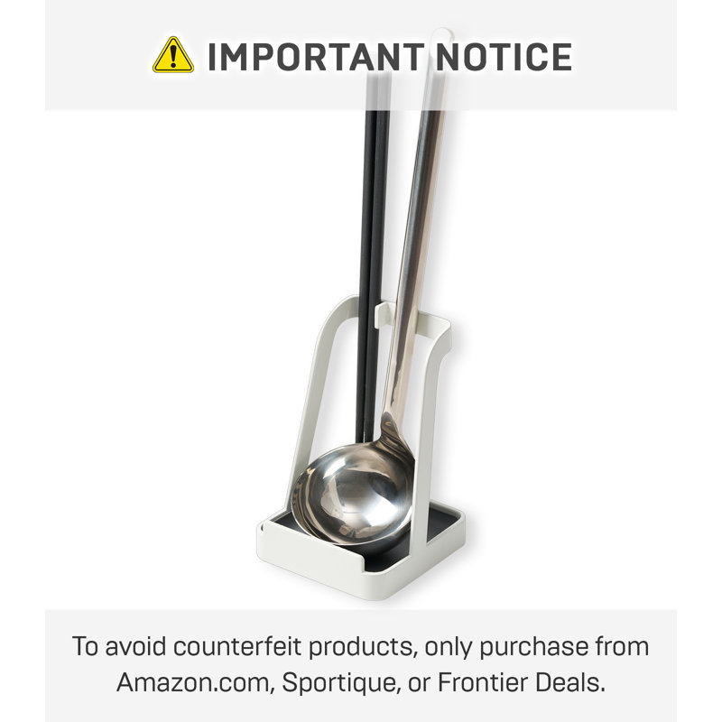 Compact Black Plastic Kitchen Utensil and Lid Stand