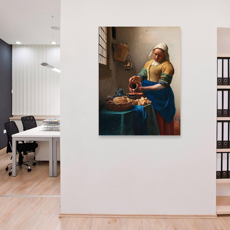 The Milkmaid (Detail) by Johannes Vermeer - Wrapped Canvas Painting, 100cm H x 70cm W x 4cm D