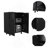 Storage Cabinet Lions, Double Door And Casters, Black Wengue Finish