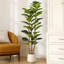 Adcock  Artificial Fiddle Leaf Fig Tree with Realistic Leaves and Natural Trunk, Potted Tree-1894643564