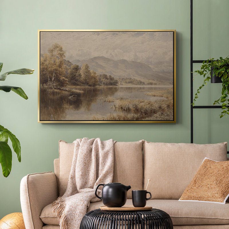 " Vintage Landscape -DCLI ", Gold Framed Canvas, 41" H x 27" W