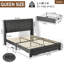 Structure de lit rembourrée avec tiroirs de rangement et port USB Type-C pour chambres d'adolescent-107140571-107140573