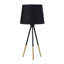 Lampe de table moderne avec abat-jour en coton / lin et base en trépied en métal
