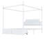 Lit plateforme à baldaquin en métal pour lit grand avec 2 commodes, lit blanc, taille, 2 tiroirs de rangement,