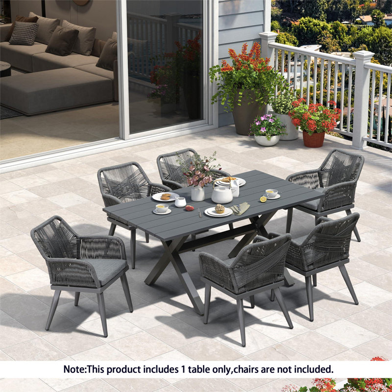 Latitude Run® Rectangular Outdoor Dining Table, 29.13"H x 62.99"L x 38.58"W