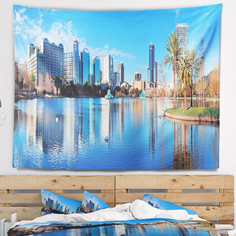 Photo orlando matin tapisserie Cityscape, H 68 po x l 80 po