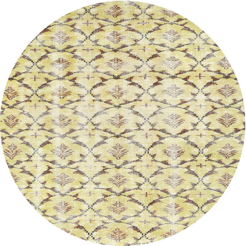 Tapis beige contemporain, Rond 4 pi