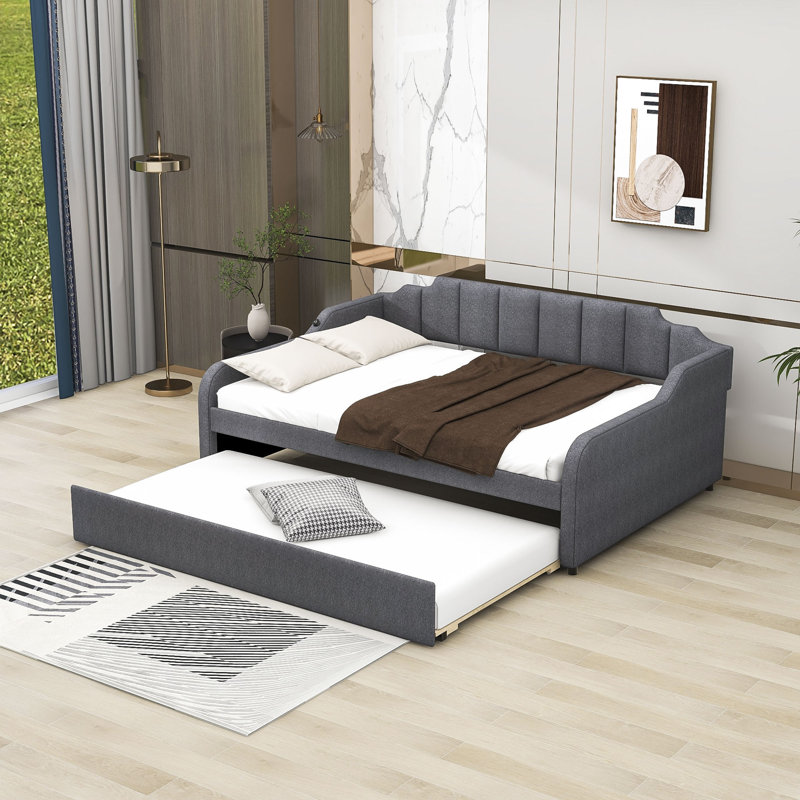 Palomino Full Size Upholstered Daybed with Trundle