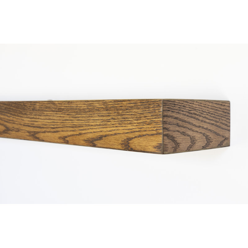 Ercolino Oak Solid Wood Floating Shelf, Honey, 3" H x 57" W x 8" D