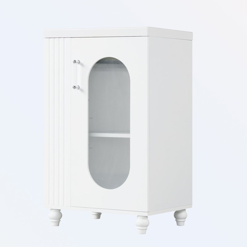 Armoire de salle de bain autoportante Raghidah, Blanc
