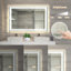  Miroir de salle de bain sans cadre à DEL avec éclairage avant et arrière, antibuée, gradation-790729926-790729948