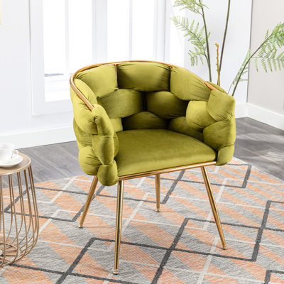Chaise simple en velours pour chambre à coucher - douce et confortable, olive, profondeur 28,19 po, l 21,88 po, l 17,86 po, ajout décoratif luxueux de H 29,77 po, H, P