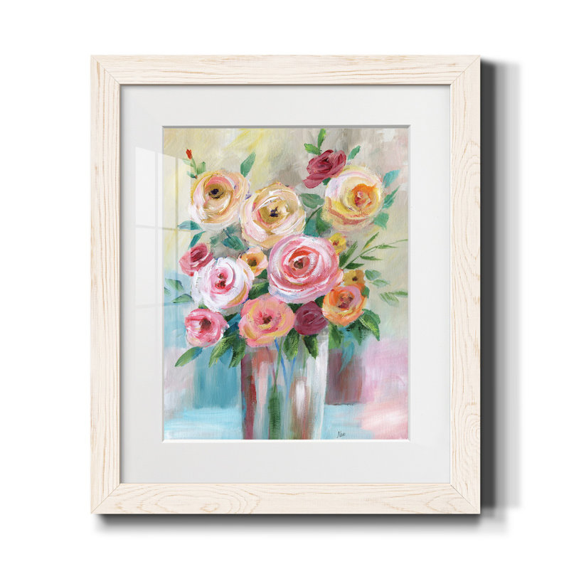Bouquet vif - reproduction de photo encadrée sur papier, H 24 po x l 18 po x P 1,5 po, Blanc