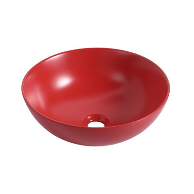Hokku Designs Manvitha 16.1'' Red Ceramic Circular Bathroom Sink