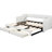 Twin Xl To King Size Beige Upholstered Daybed With Two Storage Drawers, Soft And , Wood Slats Support Expandable Optimal Back Arm Support, No Spring Box Needed