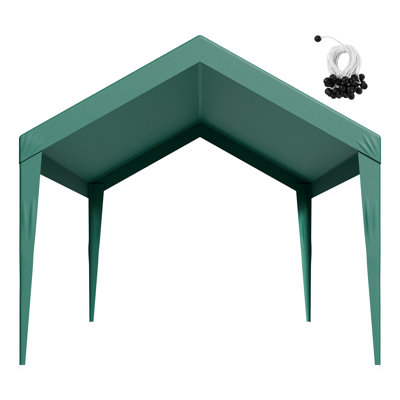 Toile de remplacement pour abri de voiture 10 pièces x 20 pi vert foncé 1 pièce en toile tissée PE résistante aux rayons UV et imperméable avec abat-jour sphérique (cadre non inclus)