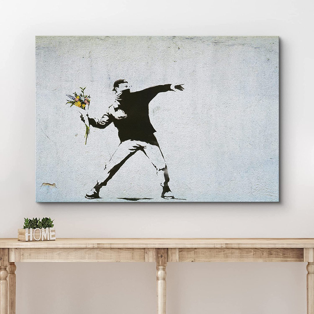 Rage The Flower Thrower - Wrapped Canvas Print IDEA4WALL 