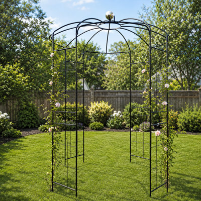 Jardin arche tonnelle en métal treillis pour plantes grimpantes décoration de patio extérieur