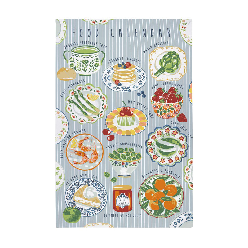 Food Calendar Tea Towel Kitchen Towel