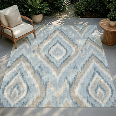 Tapis Ceajay ACN3071 Ikat lavable à la machine pour intérieur/extérieur