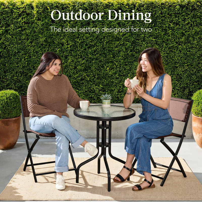 3-Piece Bistro Set, Brown