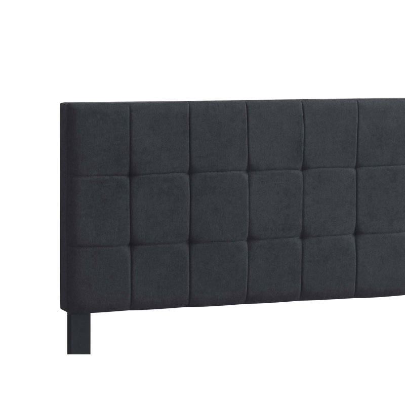 Auerbach Upholstered Eastern King Panel Bed Dark Grey, King, Dark Gray