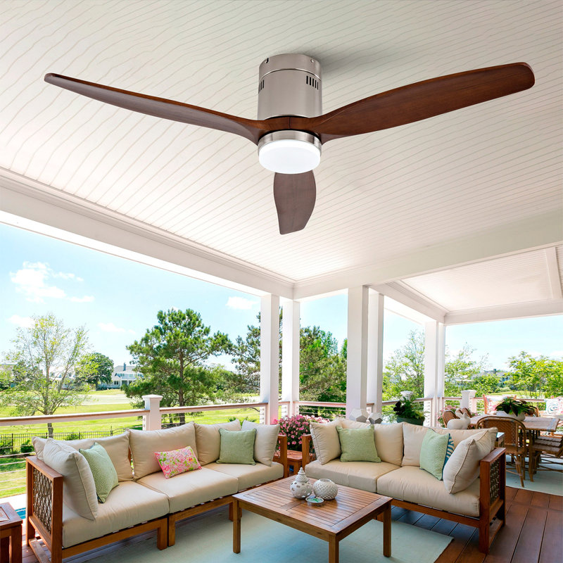 Ventilateur de plafond moderne de 52 pouces avec moteur à courant continu réversible à télécommande 3 lumières à DEL 3 couleurs à intensité variable