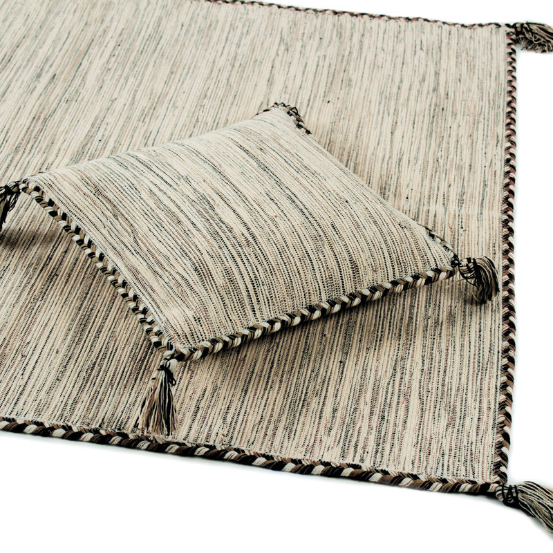 Skandar Solid Colour Hand Woven Area Rug, Rectangle 160 x 230cm