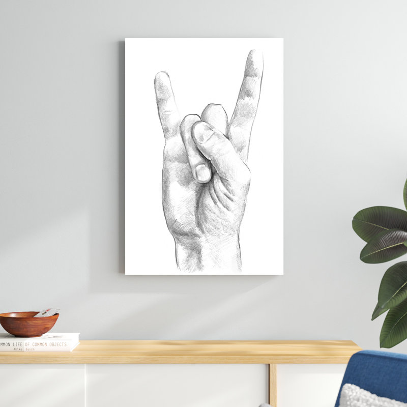 «Hand Signs IV», peinture sur toile, H 36 po x l 24 po