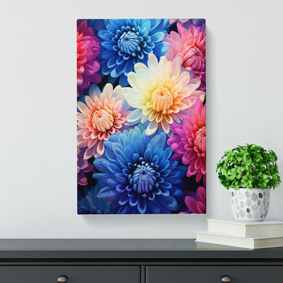 Chrysanthemums Futurism - No Frame Art Prints - Wrapped Canvas
