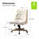 Vail 38.5'' H Farmhouse Tilting Task Chair with Solid Wood Base and Button-tufted