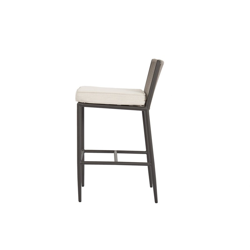 Pietra Outdoor Bar Stool, Echo Ash Sunbrella®, Bar Stool (26" Seat Height)