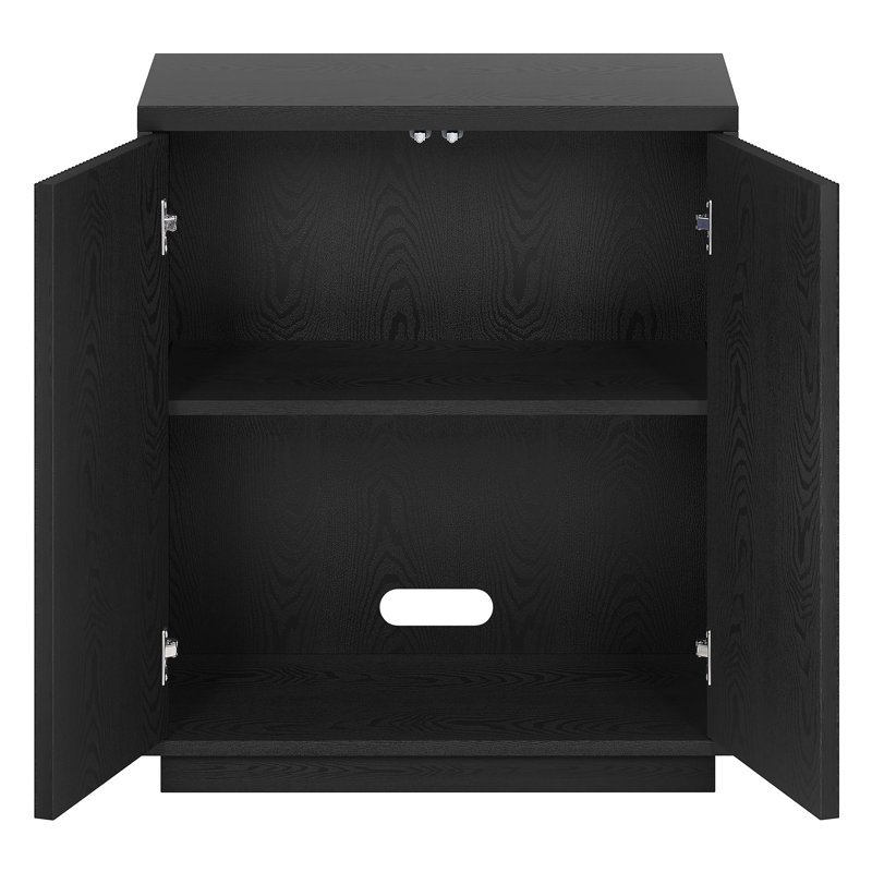 2 - Door Rectangle Accent Cabinet, Black Grain