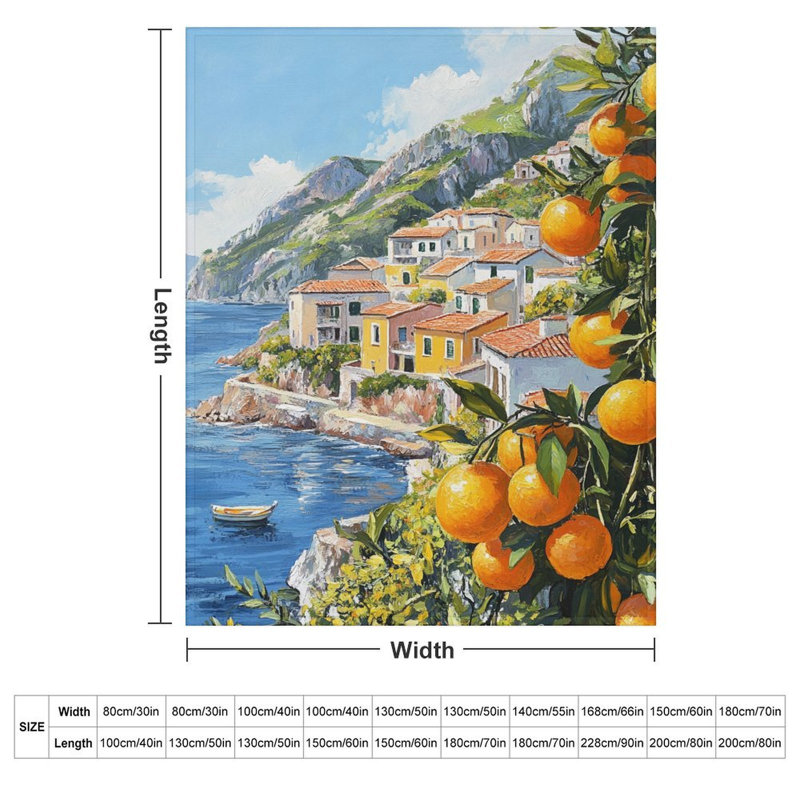 Jeté Oranges Ripening Coastal Village Luxury, 50 x 60 po