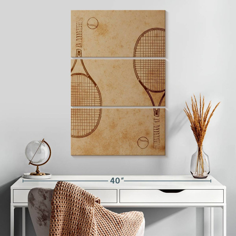 Esquisse de tennis Sireci, H 32 po x l 20 po